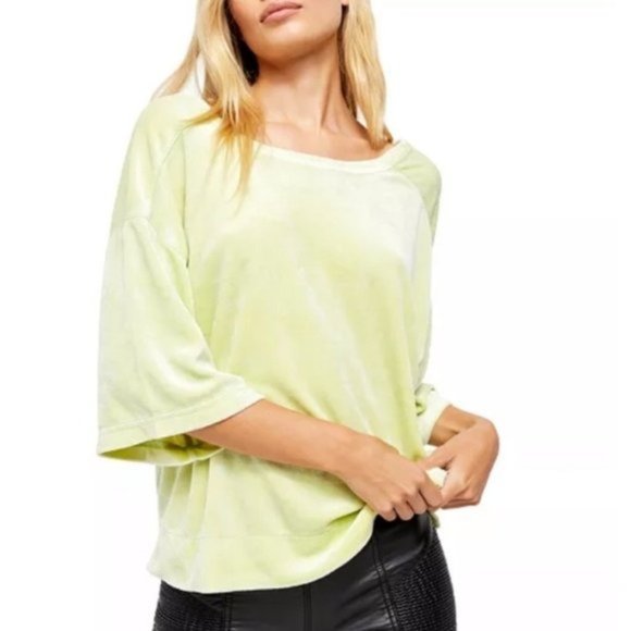 Free People Tops - NWT FREE PEOPLE Valerie Elbow Sleeve Velvet Top  L